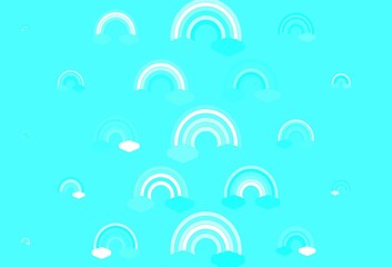 Light Green vector template with rainbow signs.