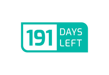 191 Days Left banner on white background, 191 Days Left to Go