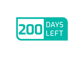 200 Days Left banner on white background, 200 Days Left to Go