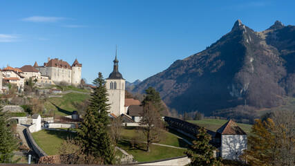 Fototapeta na wymiar The Village of Gruyeres, Switzerland. 
