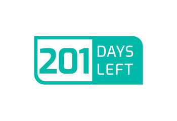 201 Days Left banner on white background, 201 Days Left to Go