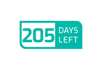 205 Days Left banner on white background, 205 Days Left to Go