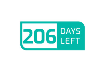 206 Days Left banner on white background, 206 Days Left to Go