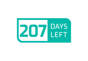 207 Days Left banner on white background, 207 Days Left to Go