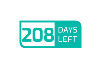 208 Days Left banner on white background, 208 Days Left to Go
