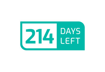 214 Days Left banner on white background, 214 Days Left to Go