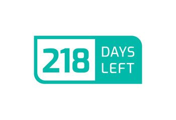 218 Days Left banner on white background, 218 Days Left to Go