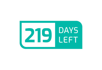 219 Days Left banner on white background, 219 Days Left to Go