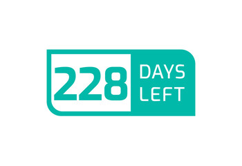 228 Days Left banner on white background, 228 Days Left to Go