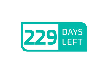 229 Days Left banner on white background, 229 Days Left to Go