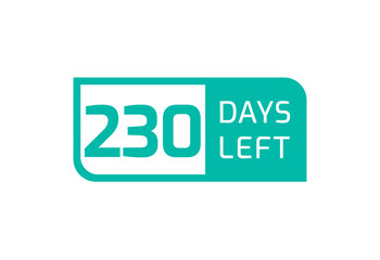 230 Days Left banner on white background, 230 Days Left to Go