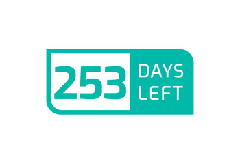 253 Days Left banner on white background, 253 Days Left to Go