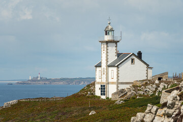 Fototapeta na wymiar Lighthouse near Camaret sur Mer on a sunny day in summer