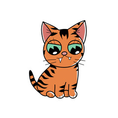 cute tiger kawaii mascot logo vector illustration graphics