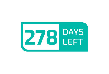 278 Days Left banner on white background, 278 Days Left to Go