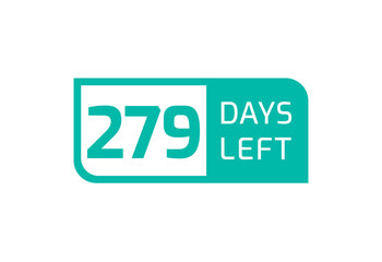 279 Days Left banner on white background, 279 Days Left to Go