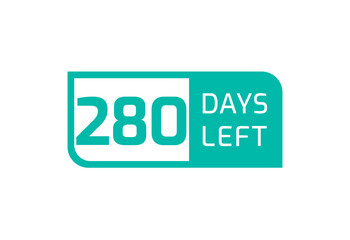 280 Days Left banner on white background, 280 Days Left to Go