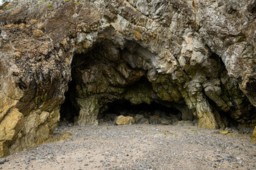 Grotto of Crozon on a cloudy day