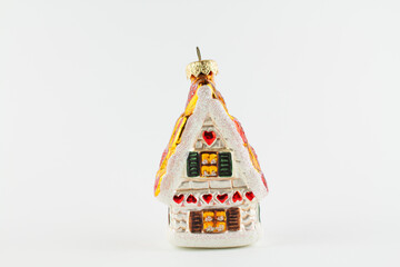 toy house for the tree on a white background