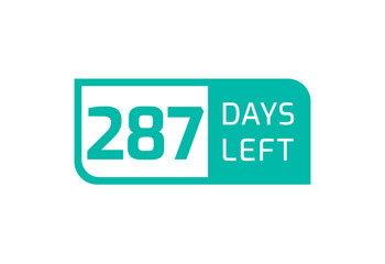 287 Days Left banner on white background, 287 Days Left to Go