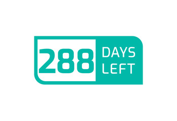 288 Days Left banner on white background, 288 Days Left to Go
