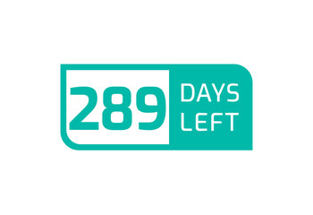 289 Days Left banner on white background, 289 Days Left to Go