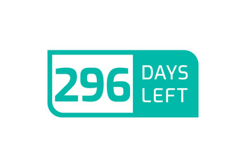 296 Days Left banner on white background, 296 Days Left to Go