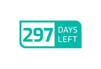 297 Days Left banner on white background, 297 Days Left to Go