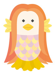 正面を向いた全身のかわいいアマビエ