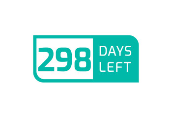 298 Days Left banner on white background, 298 Days Left to Go
