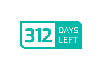 312 Days Left banner on white background, 312 Days Left to Go