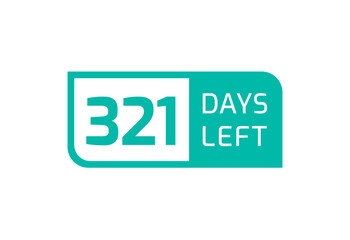 321 Days Left banner on white background, 321 Days Left to Go