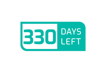 330 Days Left banner on white background, 330 Days Left to Go