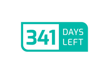 341 Days Left banner on white background, 341 Days Left to Go