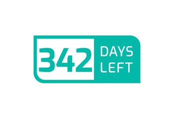 342 Days Left banner on white background, 342 Days Left to Go
