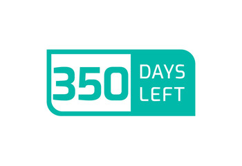 350 Days Left banner on white background, 350 Days Left to Go