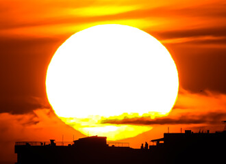 sunset in the city