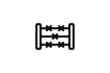 Wild West Outline Icon - Wire Fence