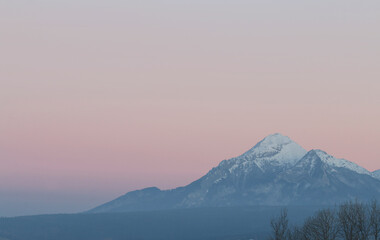 Tatras, Polish high mountains, at sunset.