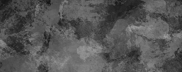 Sfondo nero grunge, web banner astratto vecchio, cemento invecchiato, design vintage, carta grungy grigia e nera. Rumore bianco sullo schermo. Interferenza. 