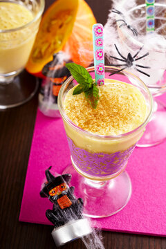 Pumpkin Shake (pumpkin Milkshake With Milk, Spices, Rum And Vanilla Ice Cream)