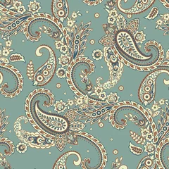 Wallpaper murals Ethnic style Paisley Floral oriental ethnic Pattern. Seamless Vector Ornament. Damask fabric patterns.