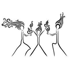 family of matches with flame of faith and love