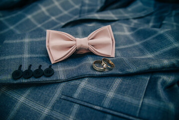 Stylish blue suit with buttons