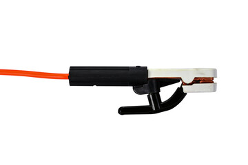 Stick electrode holder, cable and twist for welding machine clipping paths