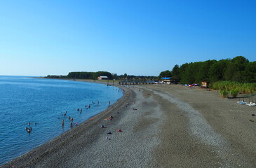 Fototapeta premium Deserted beaches of Abkhazia on the Black sea