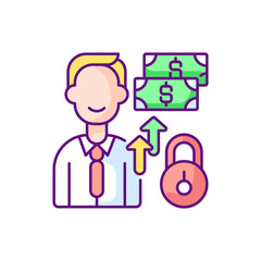 Private donor RGB color icon. People who donate through penny drives, volunteering, or even multi million dollar endowments. Isolated vector illustration