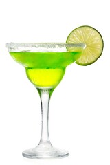 Green Cocktail with Lime Garnish