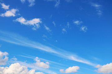 Blue sky and a lots small clouds, may be used as background.