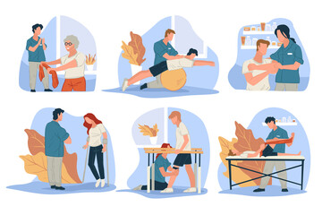 Treatment massage for people with injuries vector